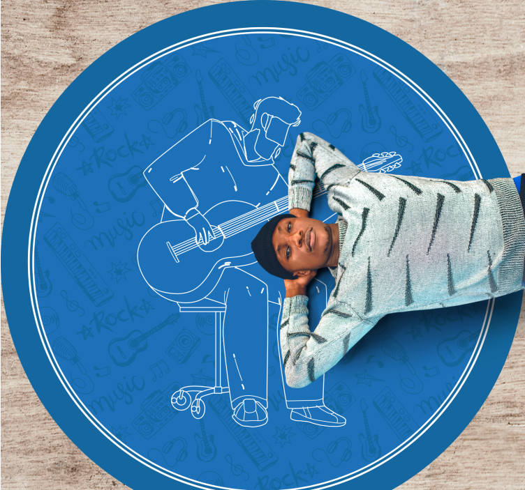 Musical Vibes texture vinyl rug - TenStickers