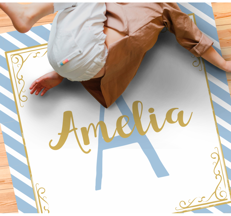 Name Initial Style custom vinyl rug - TenStickers