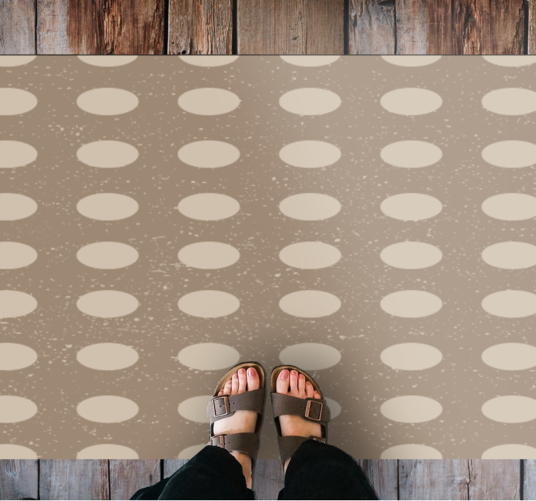 Neutral Polka Dot Pattern stripes vinyl carpet - TenStickers