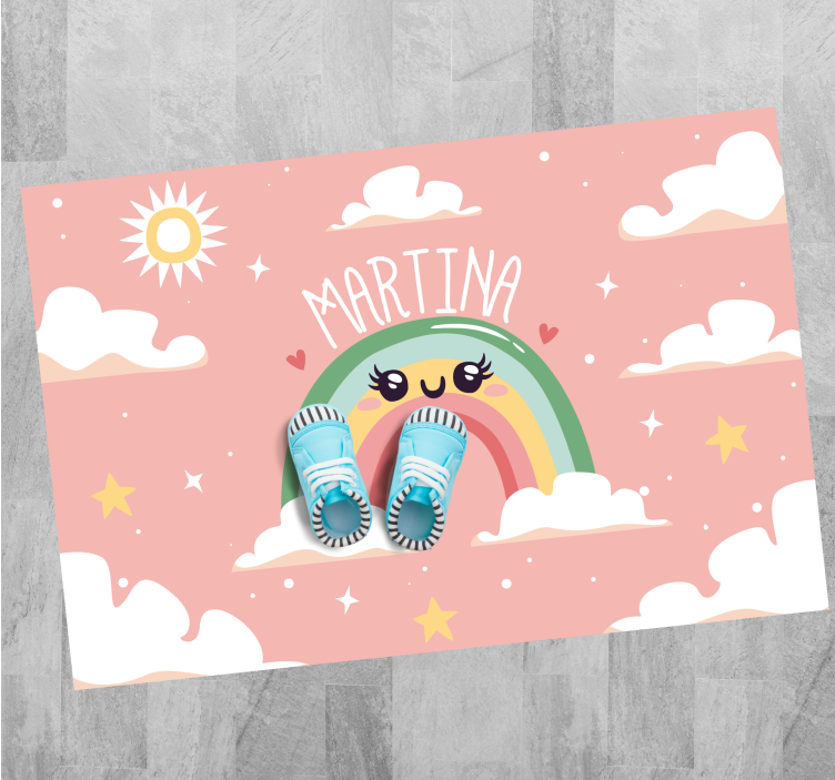 Nice rainbow with clouds with name mat - TenStickers