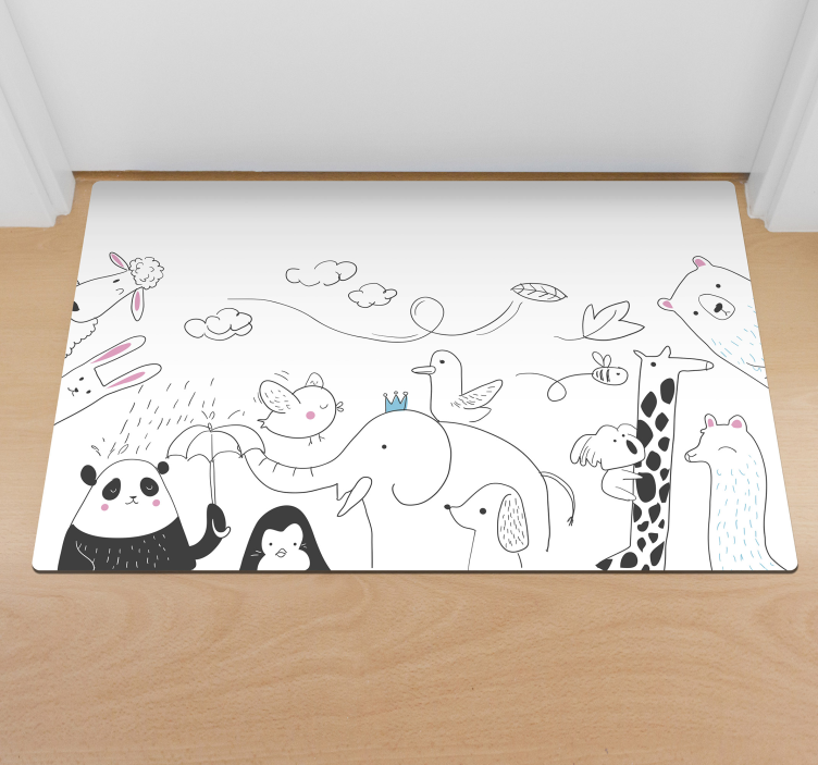 Nordic style animals vinyl rug - TenStickers