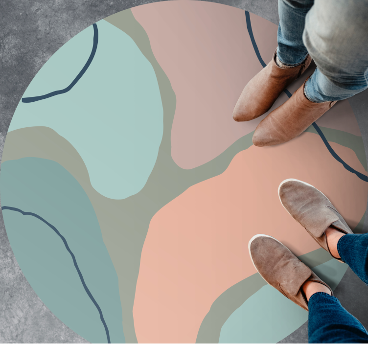 Abstract Geometric Shapes minimal vinyl rug - TenStickers