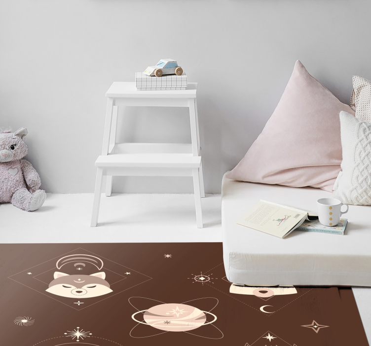 Nordic wolf kids vinyl rug - TenStickers