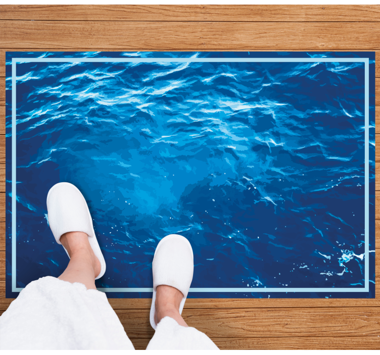 Realistic ocean waves textured vinyl rug - TenStickers