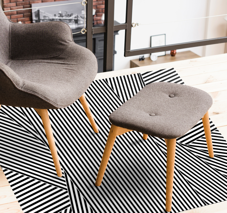 Optical Warp stripes vinyl rug - TenStickers