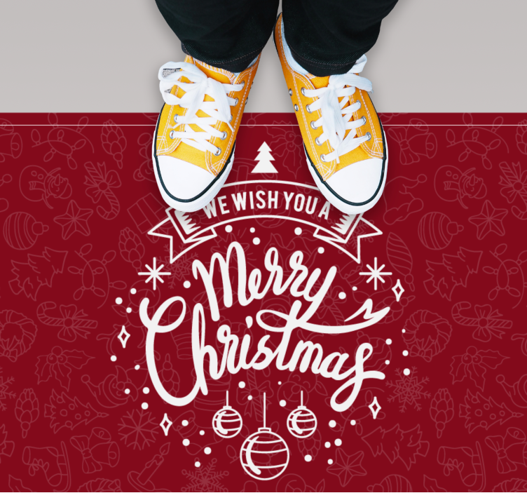 Merry Christmas Decoration Christmas vinyl rug - TenStickers