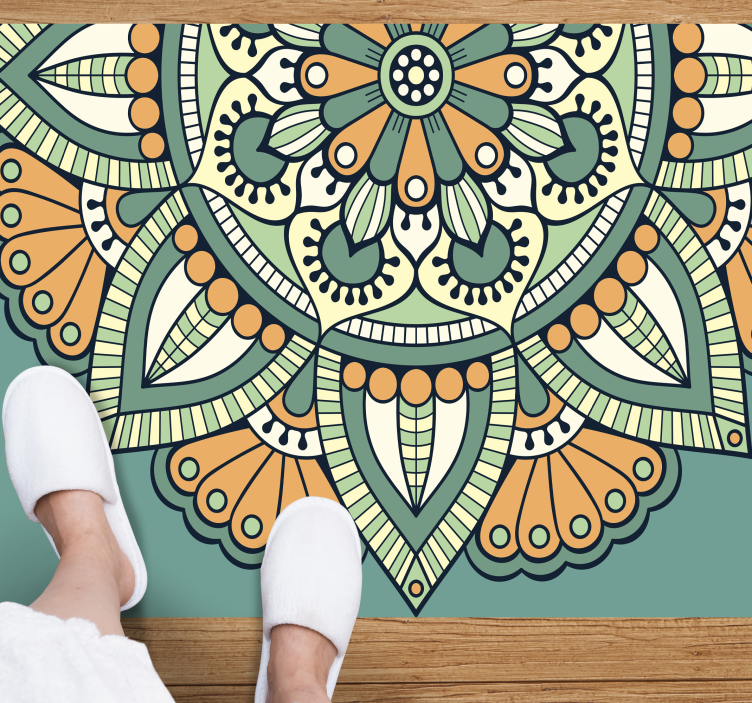 ornamental beautiful geometric  vintage rug - TenStickers