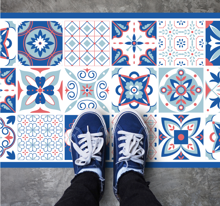 Classic ornamental tiles vinyl rug - TenStickers
