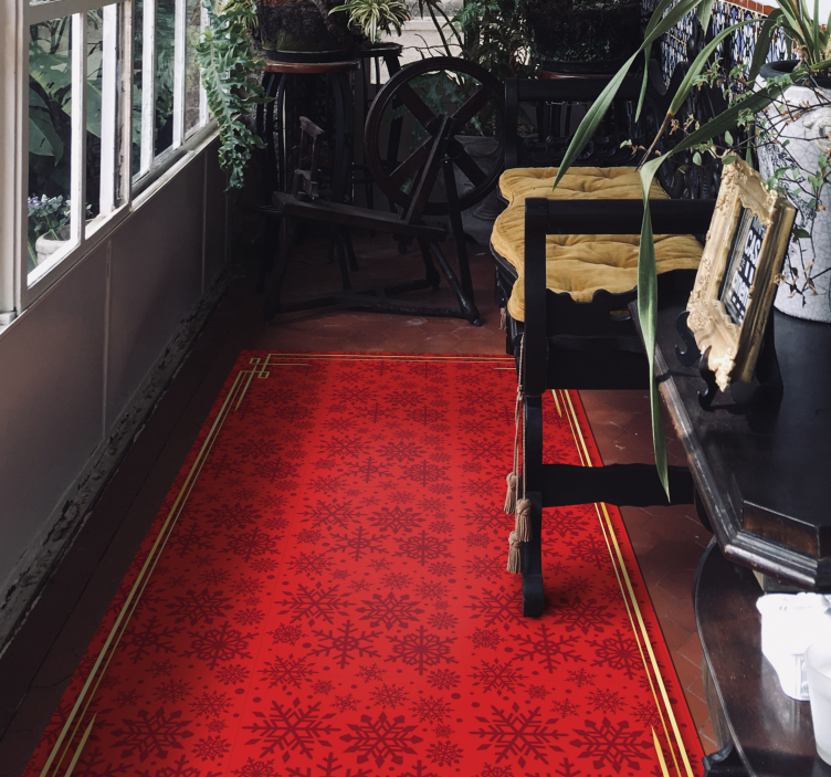 Ornate Snowflake Pattern custom vinyl rug - TenStickers