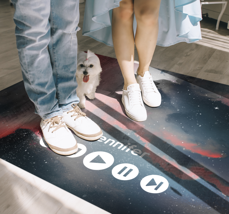 Outer space custom music teenage bedroom vinyl rug - TenStickers