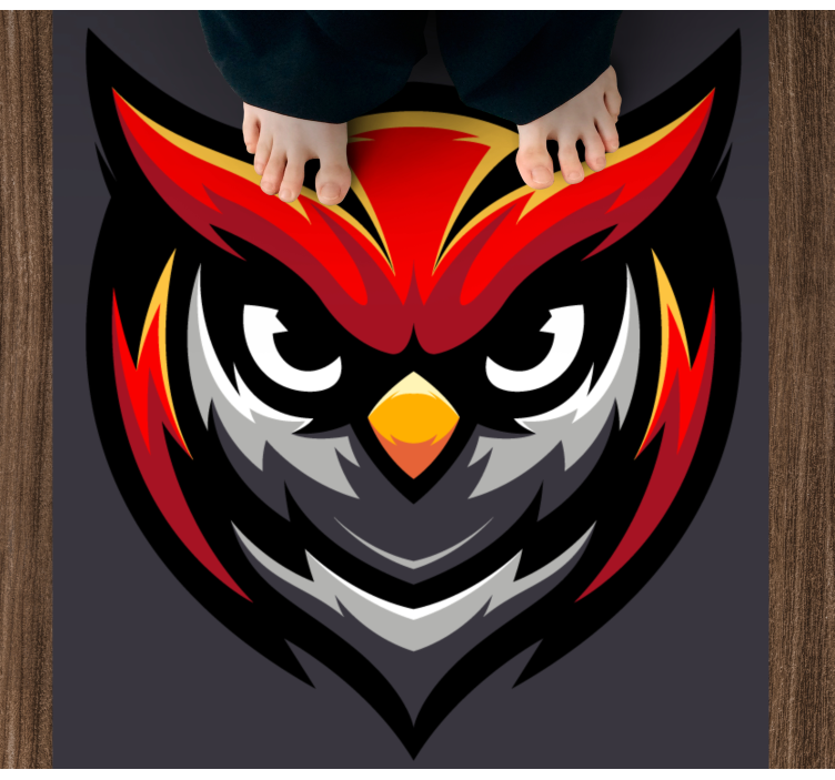 Owl Graphic Bold teenage bedroom vinyl rug - TenStickers