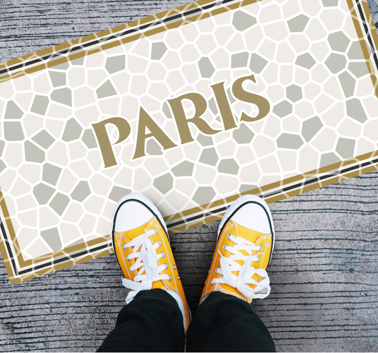 Paris Honeycomb Pattern custom vinyl rug - TenStickers