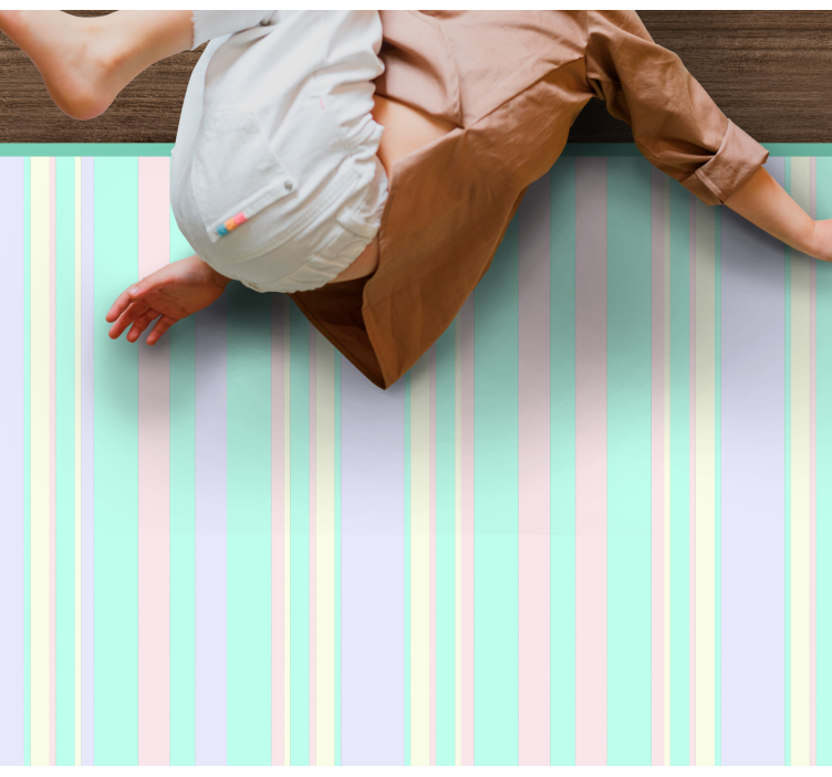 Pastel lines pattern stripes vinyl rug - TenStickers