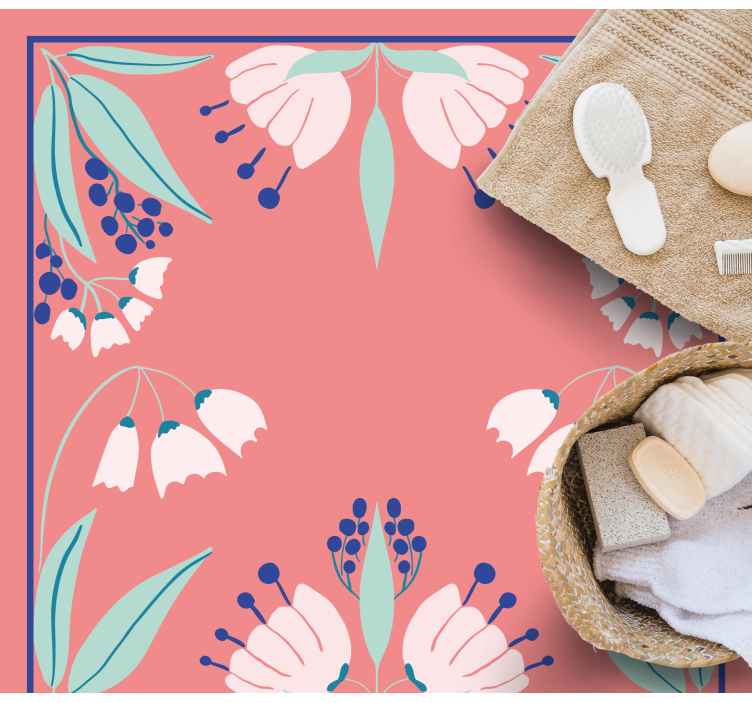 Pattern palette floral vinyl rug - TenStickers