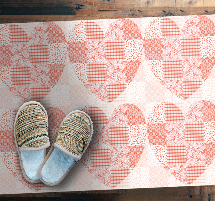 Patterned Heart Overlay entrance hall vinyl rug - TenStickers