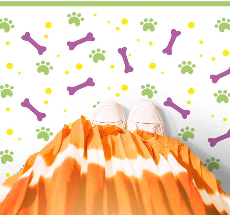 Paw Print Fun kids vinyl rug - TenStickers