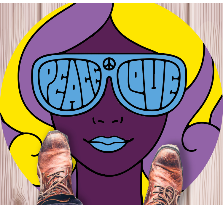 Peace love icon teenage bedroom vinyl rug - TenStickers