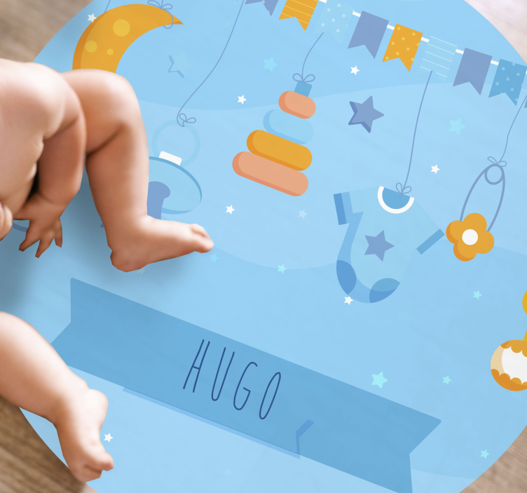 Personalized baby boy born personalised mat - TenStickers