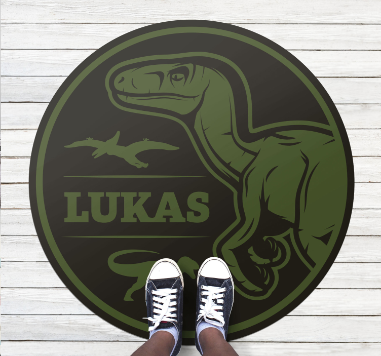 Personalized Dinosaur custom vinyl rug - TenStickers