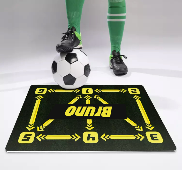 personalized football training gaming vinyl rug - TenStickers