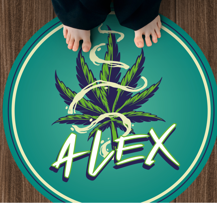 Name Circle teenage bedroom vinyl rug - TenStickers