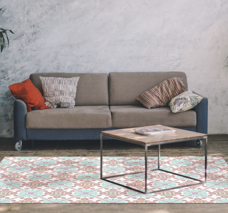 Pink mandala tiles  tile carpet - TenStickers