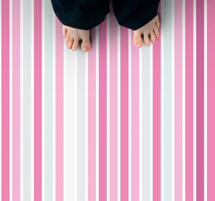 Pink Striped Sophistication stripes vinyl rug - TenStickers