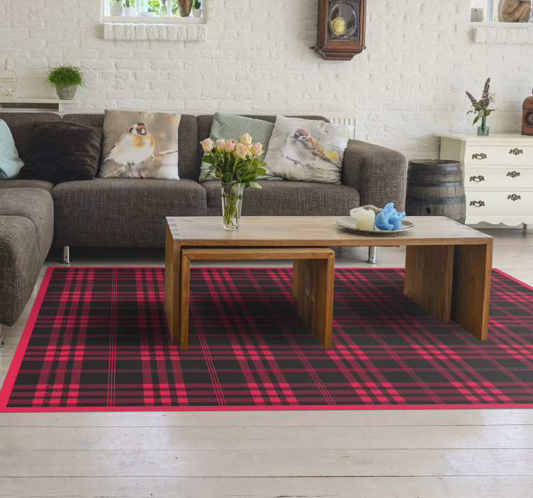 Plaid Patterned stripes vinyl rug - TenStickers