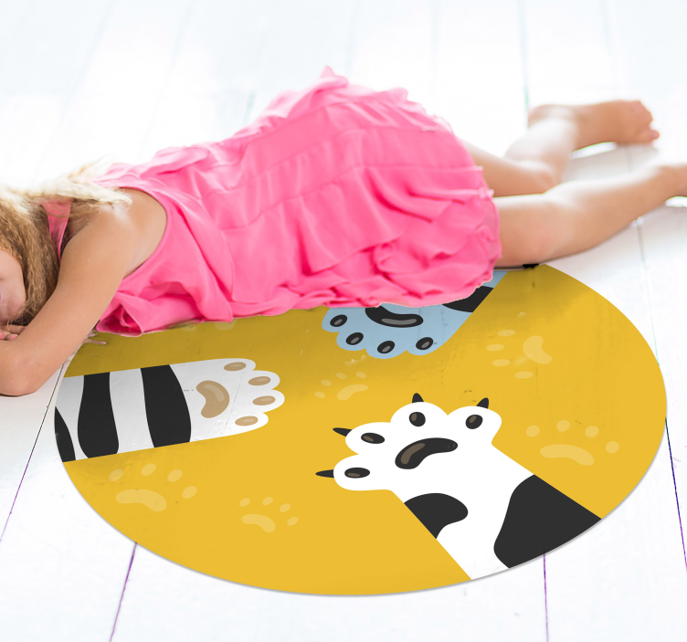 Cats paw prints animal vinyl rug - TenStickers