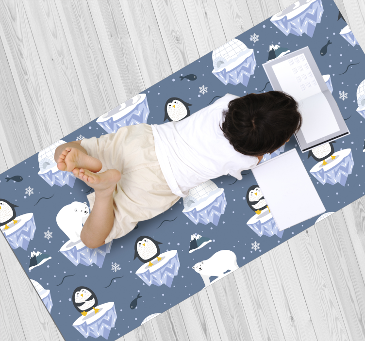 Polar Celebration animal vinyl rug - TenStickers