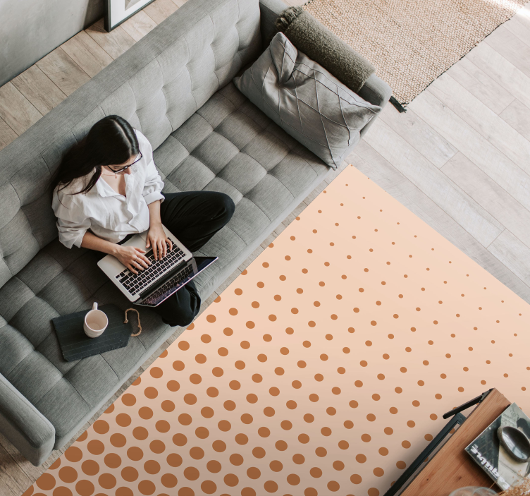 Polka Dot Gradient stripes vinyl rug - TenStickers