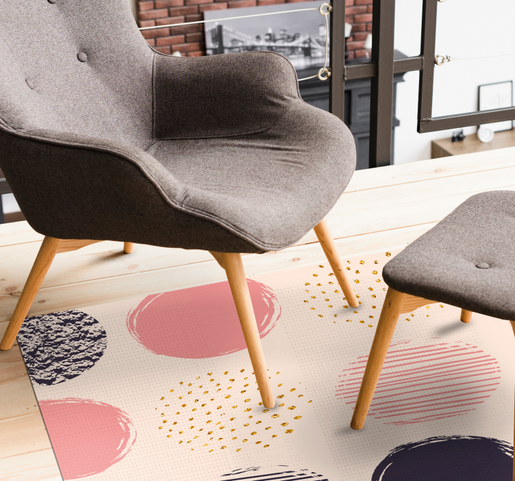 Polka Dots Ensemble geometric vinyl rug - TenStickers