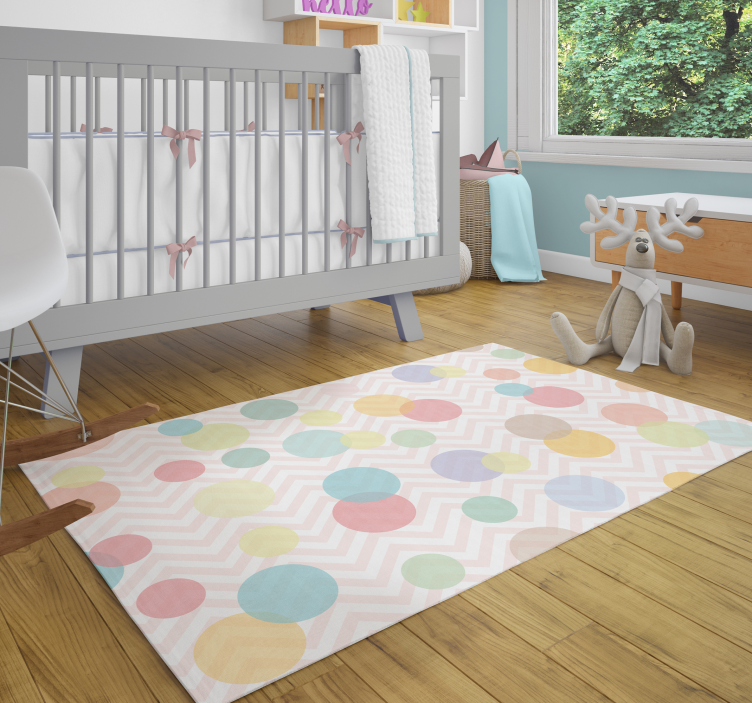 polka dots pastel shades babies vinyl rug - TenStickers