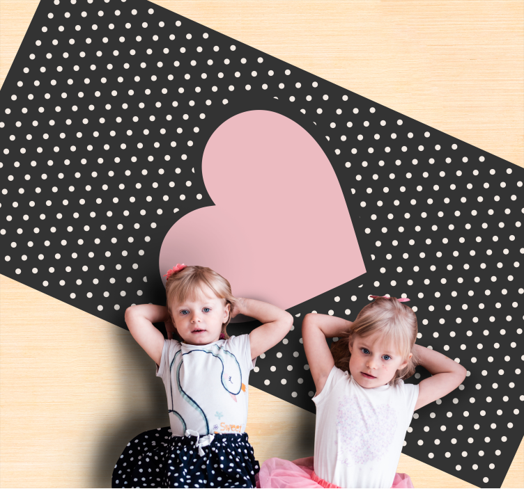 Polka heart kids vinyl rug - TenStickers