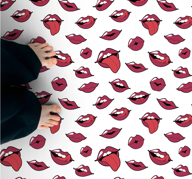 Pop art lips teenage bedroom vinyl rug - TenStickers