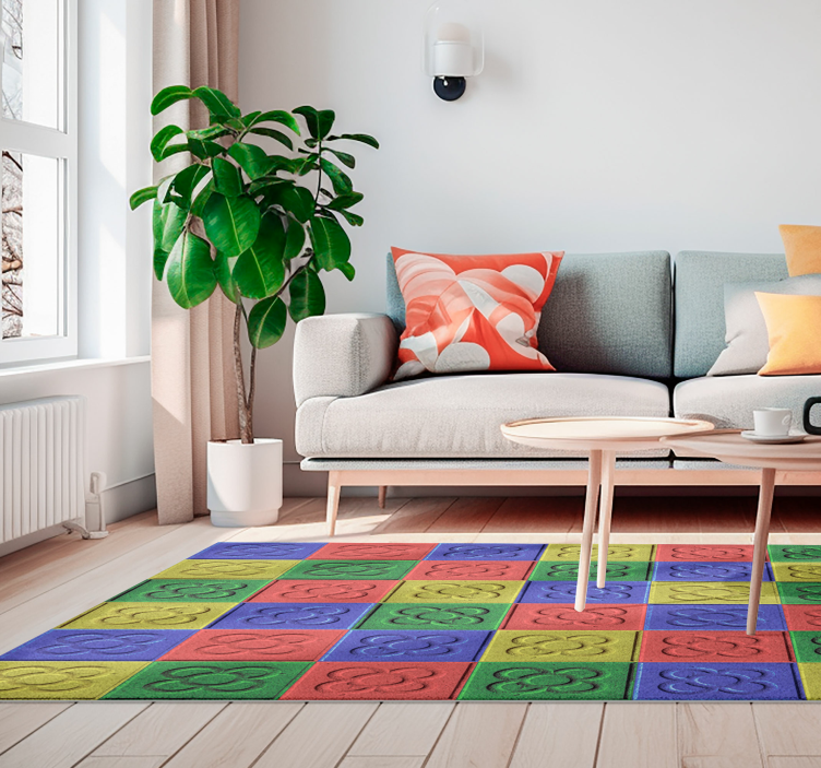 Pop art panot tiles living room rug - TenStickers