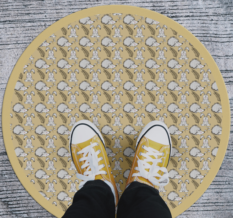 Porcupine and rabbits animal vinyl rug - TenStickers