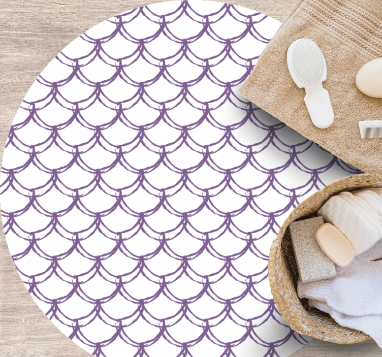 Purple Scalloped Pattern texture vinyl rug - TenStickers