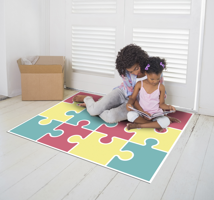 Puzzle Piece Play gaming vinyl rug - TenStickers