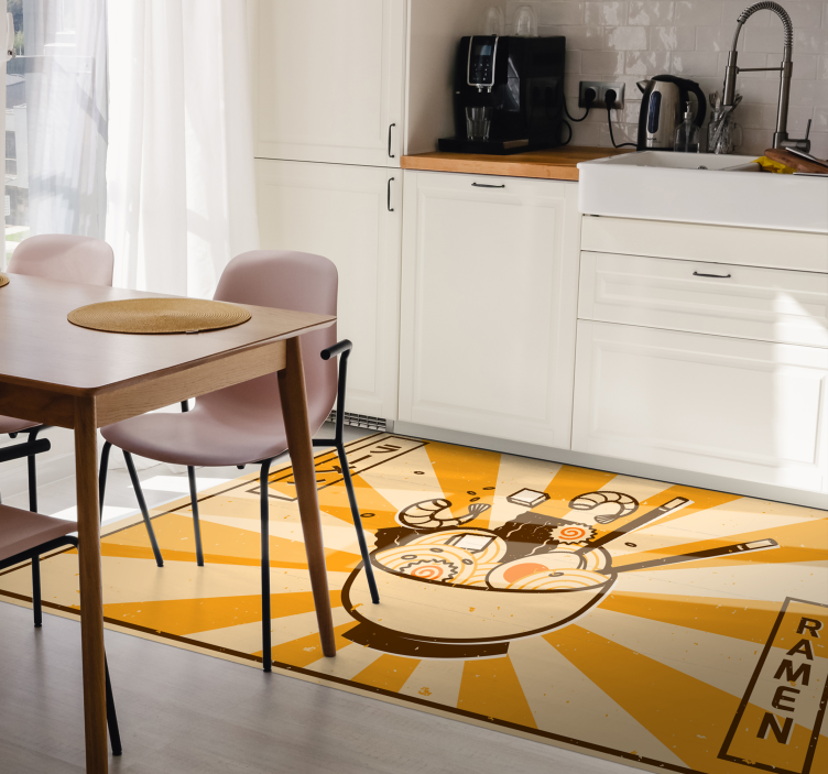 Ramen Illustration kitchen vinyl rug - TenStickers