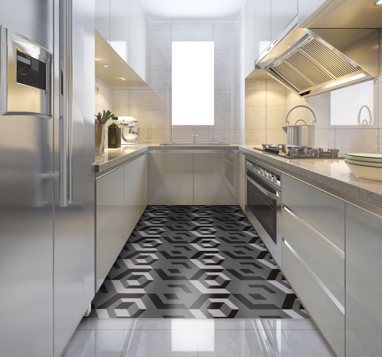 Rectangular geometric vinyl rug - TenStickers