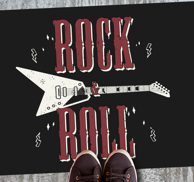 Rock roll electric guitar custom vinyl rug - TenStickers