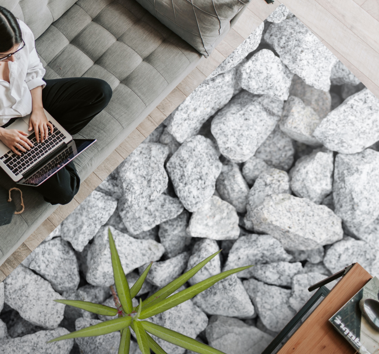 Stone Surface with Texture stone effect vinyl rug - TenStickers