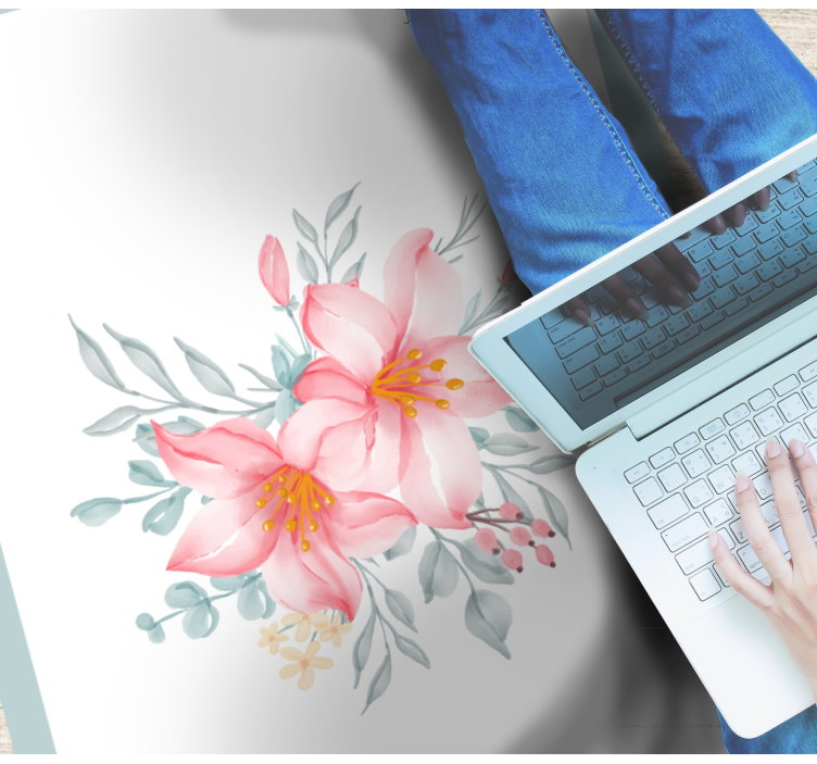 Pink Blossom Sophistication floral vinyl rug - TenStickers