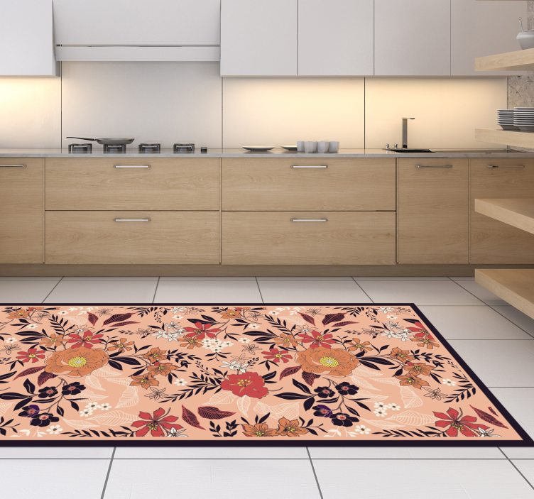 Roses and flours floral rug - TenStickers