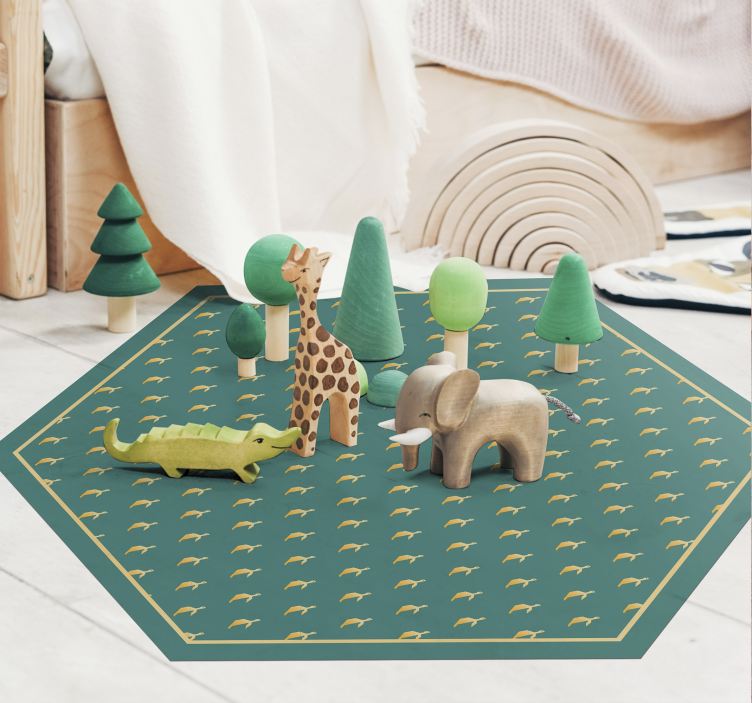 Safari Playtime nursery vinyl rug - TenStickers