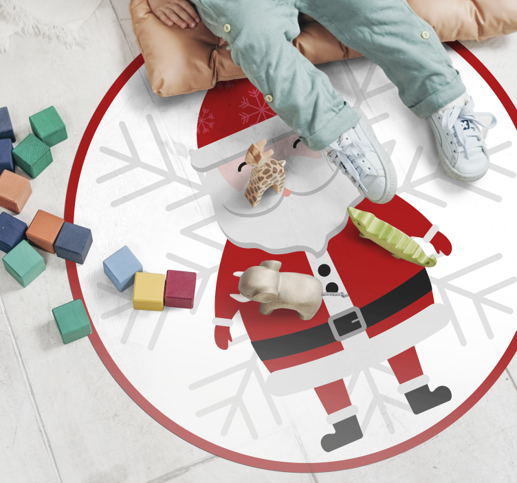 Santa Claus and HoHoHo vinyl bedroom rug - TenStickers