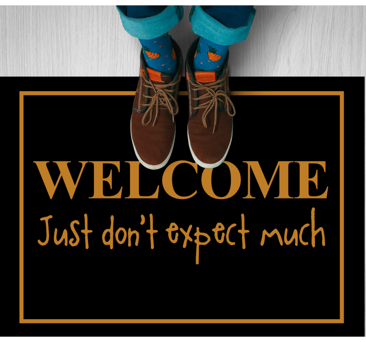 Sarcastic Welcome custom vinyl rug - TenStickers