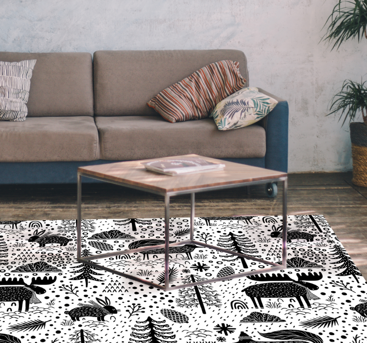 Scandinavian Fauna kids vinyl rug - TenStickers