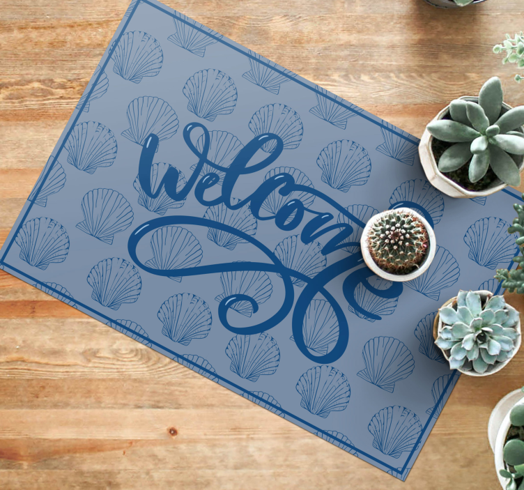 Seashell Blue Tones custom rug - TenStickers